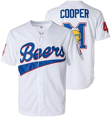 Зашити Тениска Дъг Remer Beers Jersey Joe Cooper 44 # 17 # Movie Бейзболни Тениски за мъже на S-3XL