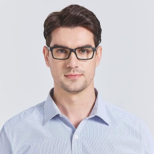 Мъжки слънчеви Очила за четене Increbill, Очила за Четене в Правоъгълна Рамка с кутия пролетта Панти, Компютърни Очила С Прозрачни