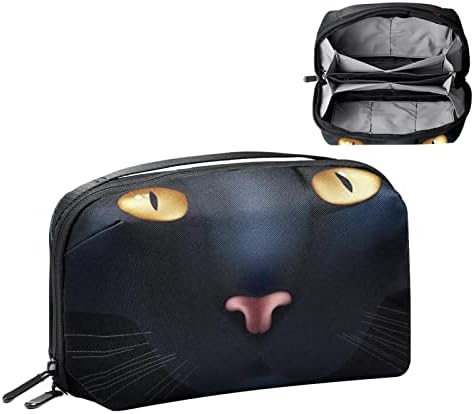 Електронен органайзер, малката пътна чанта-органайзер за твърди дискове, кабели, зарядно устройство, USB, SD-карти, черна котка