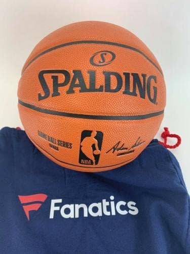 Меджик Джонсън HOF 02 Подписа Автограф Spalding I/ O Баскетбол Fanatics coa - Баскетболни топки с автографи