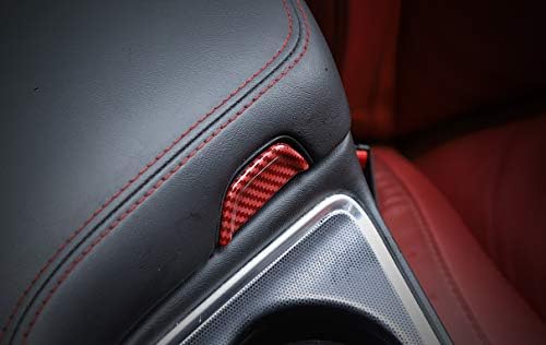 GZXinWei Червен въглеродни влакна Подлакътник Кутия Капак на Превключвателя за Dodge Challenger 2015-2020 Вътрешна Декоративна Украса