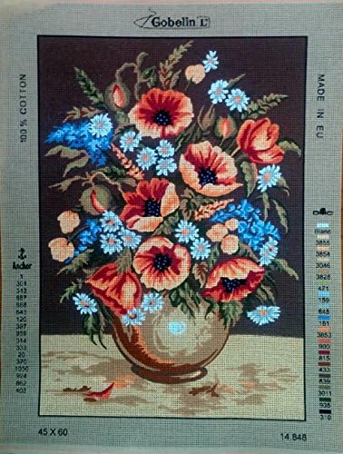 Комплект за бродиране на Гоблени с рисувани въртене на полето Счетным кръст Gobelin - Lady with Flowers. 18 x24 14,848 от Gobelinl