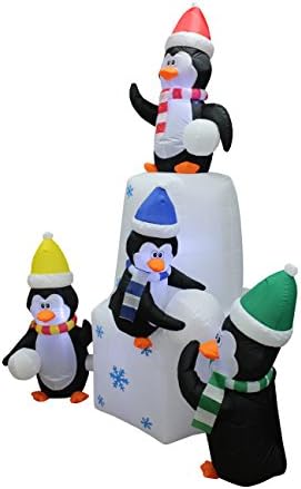 Коледни Надуваеми Пингвини с Височина 8 метра, Семейство, Основана на снежни топки в Снежния Декора, осветлението на Празнични Украси
