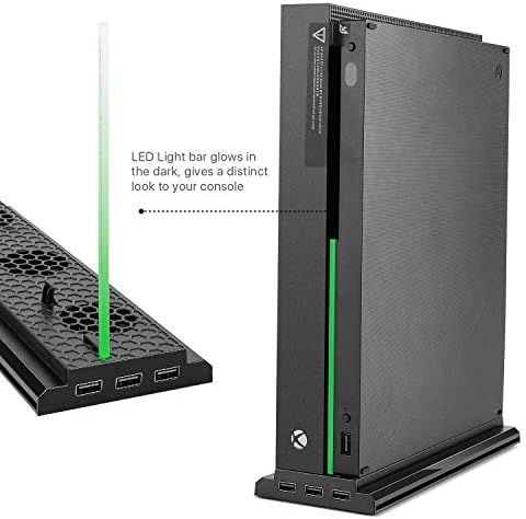 Вентилатор за охлаждане на вертикални влакчета TNP за Xbox One X Поставка с вентилатор и зареждащата станция, от кулата, за съхранение