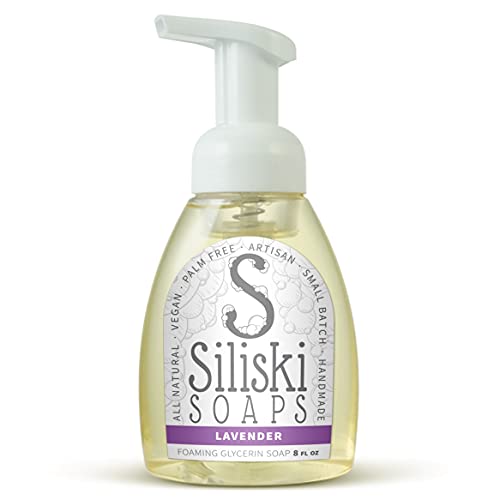 Пенящееся глицерин сапуни Simple Skincare от Siliski, Естествено, Веганское, без палмово масло, Лавандуловото, 8 течни унции