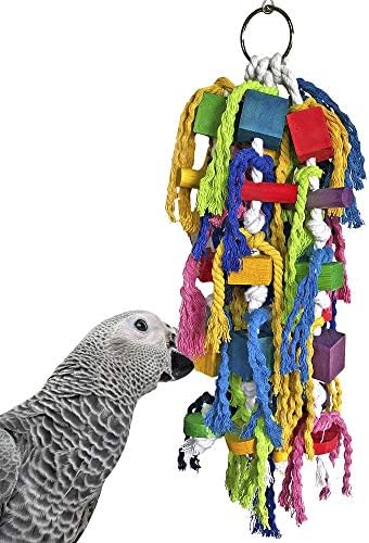 Играчка от Мерика с блокове и въже, за птиците, за Боядисана Подвесная играчка на прочетеното и дърво, намалява скука и смущения,