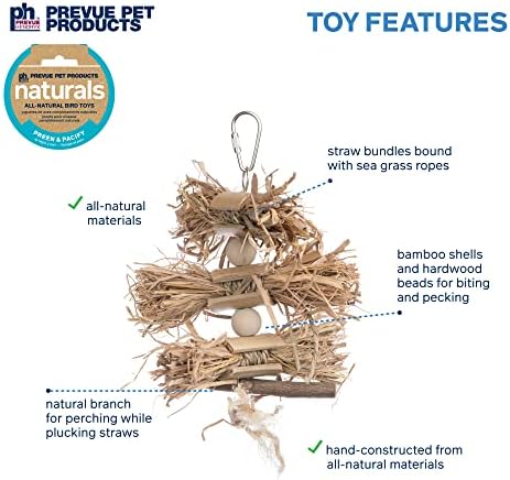 Pervue Pet Products Naturals Прихорашивает и Умиротворяет Птица играчка Woodland Harvest 62549