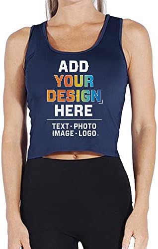 DEYI Потребителски женски Съкратен Блузи без ръкави с технологията Tech Добавете вашия Текстов лого