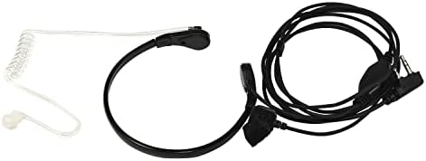HQRP 2-Комплектен Акустичен Тръбен слушалка ПР с микрофон за гърлото, Слушалката е Съвместима с Kenwood TK-3360, TK-3400, TK-3402,