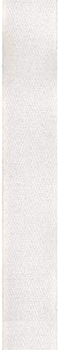 1 Бял Памучен Саржевая лента - Лентата е на коледна елха - 100 Ярда - Произведено в САЩ компания Offray