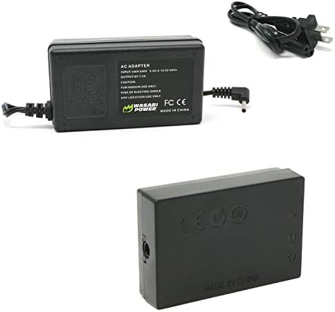 Комплекта адаптер за променлив ток Wasabi Power ACK-E12 с соединителем dc DR-E12 (фиктивни батерия LP-E12 за Canon EOS M, M10, M50,